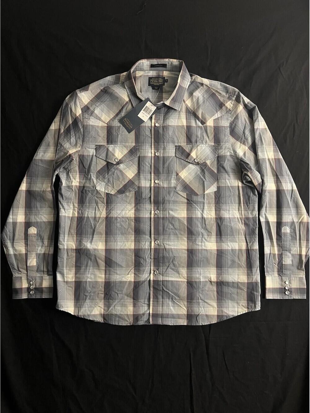 NEW Pendleton Frontier Aztec Pearl Snap Shirt Men's XL Western Long Sleeve Plaid